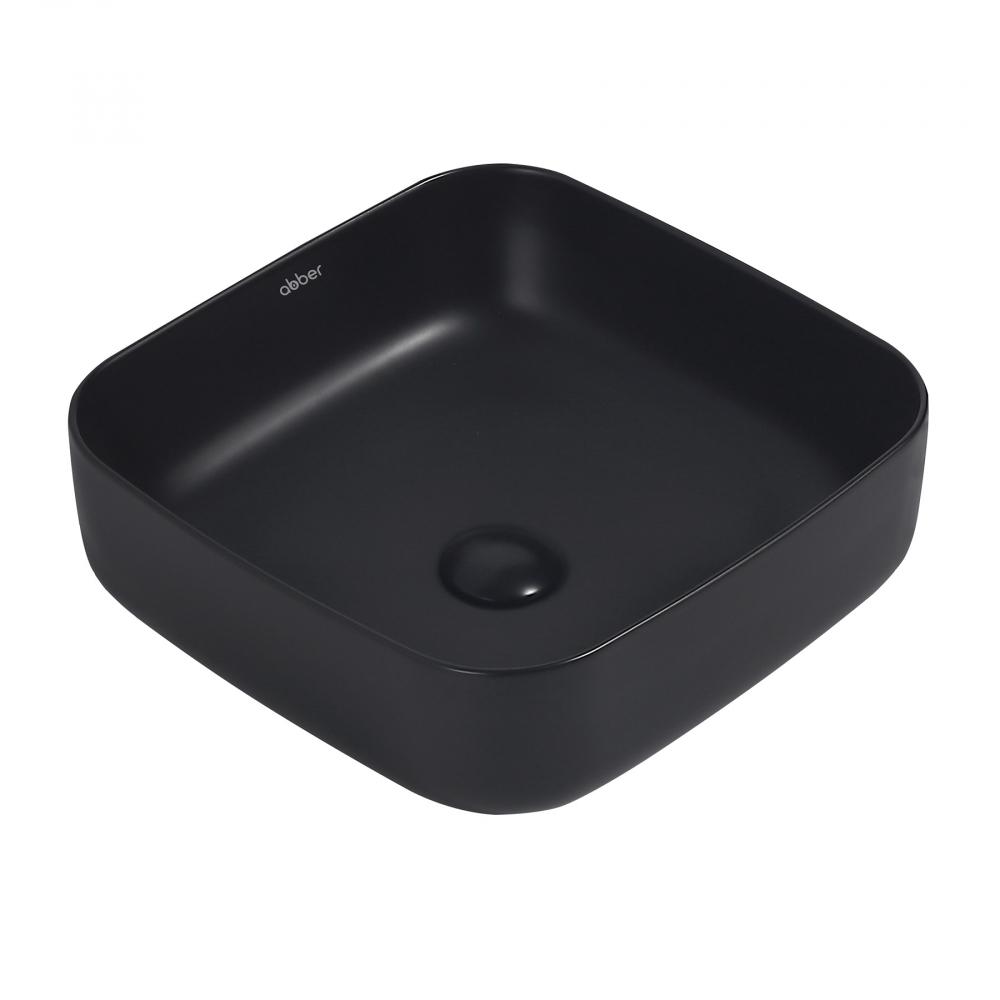 Раковина накладная Abber Rechteck AC2211MB 385*385 мм (чёрный матовый)