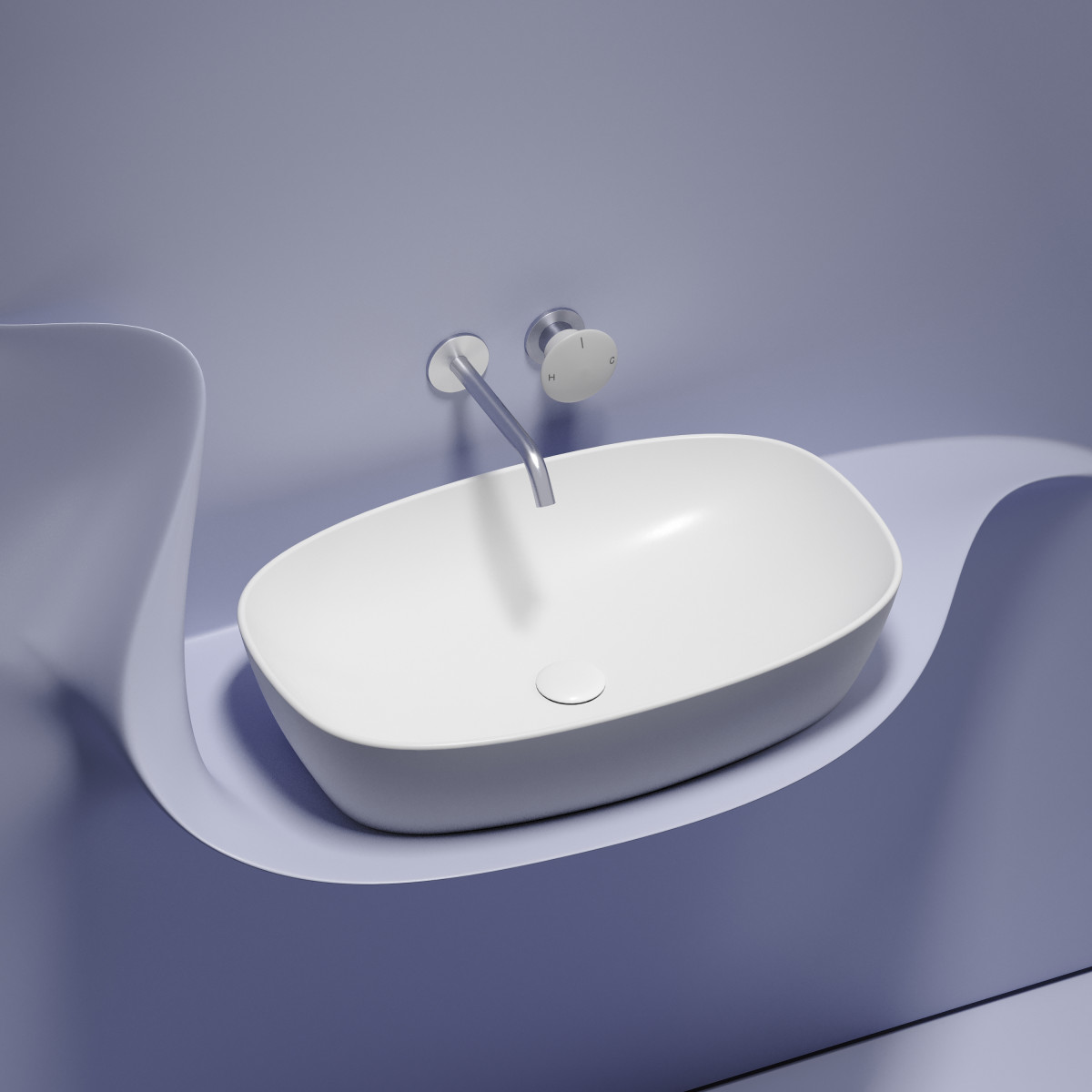 Раковина накладная Ceramica Nova Element CN6049MW 600*380 мм (белый матовый)