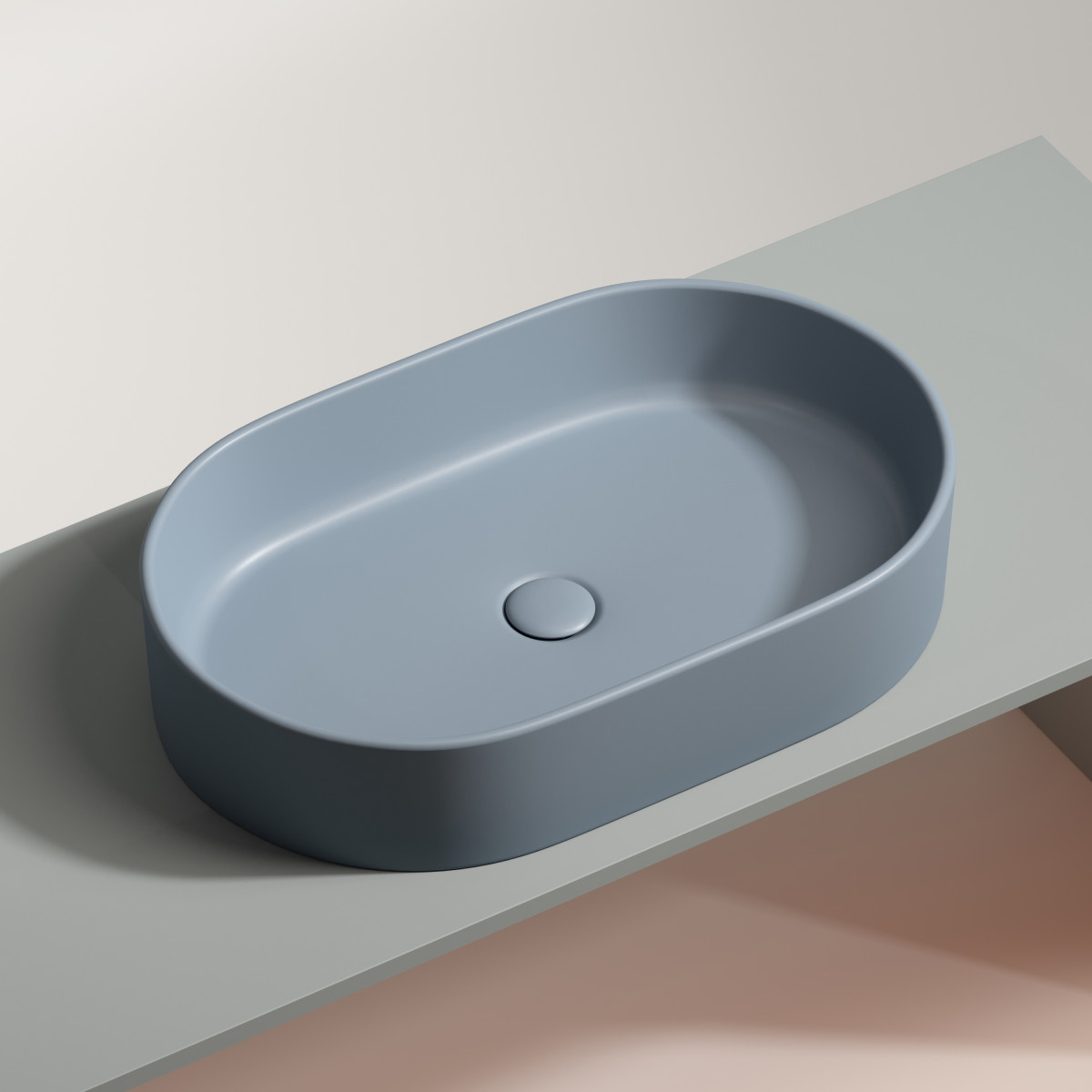 Раковина накладная Ceramica Nova Element CN6048MHL 608*385 мм (серо-голубой матовый)