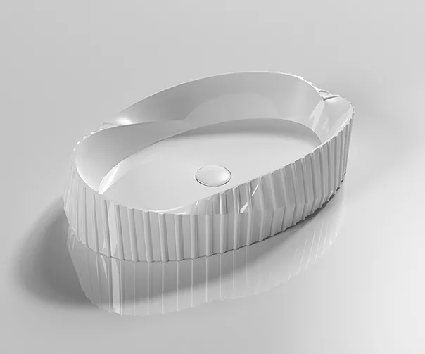 Раковина накладная Gid 51223 888s 600*385 мм (белый)