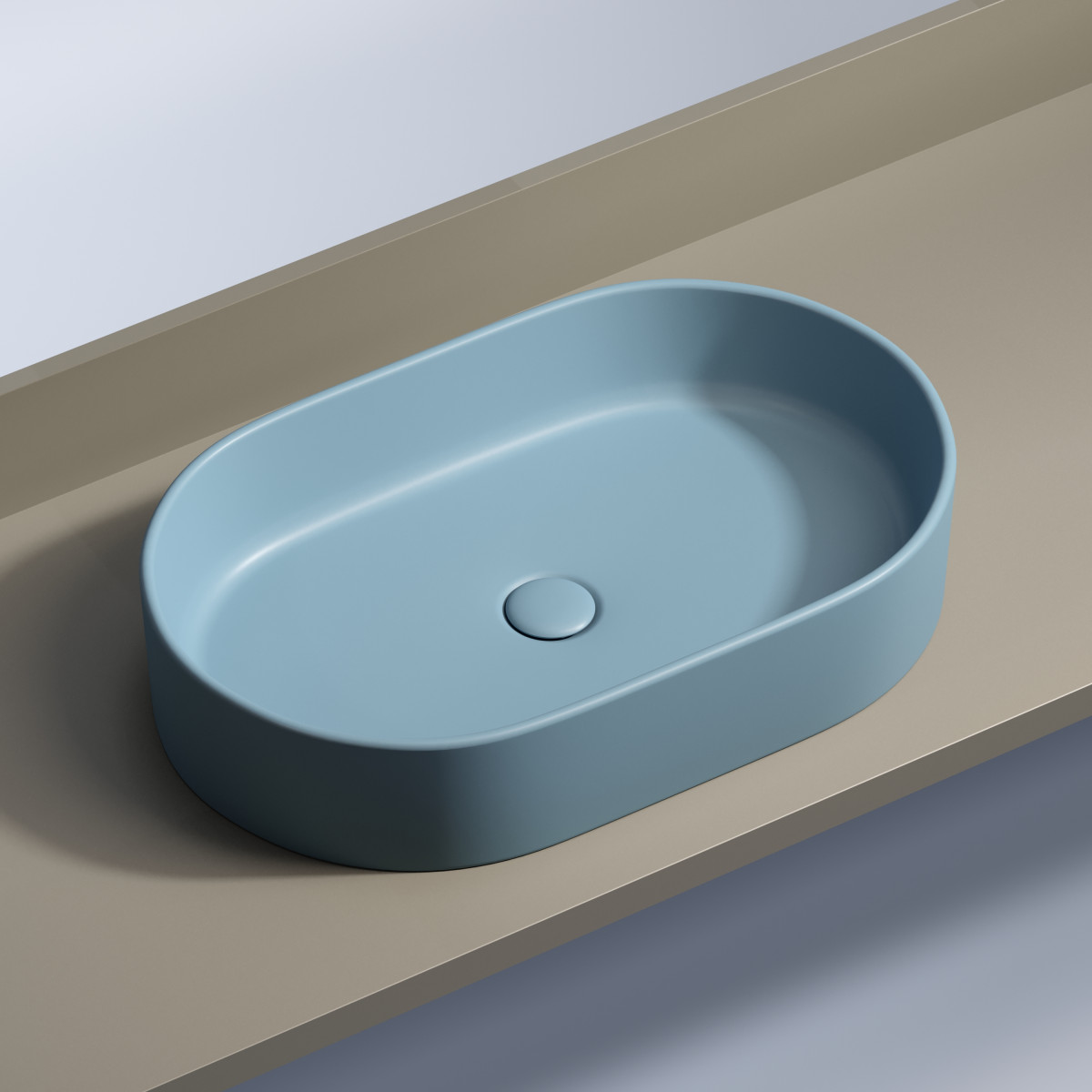 Раковина накладная Ceramica Nova Element CN6048ML 608*385 мм (голубой матовый)