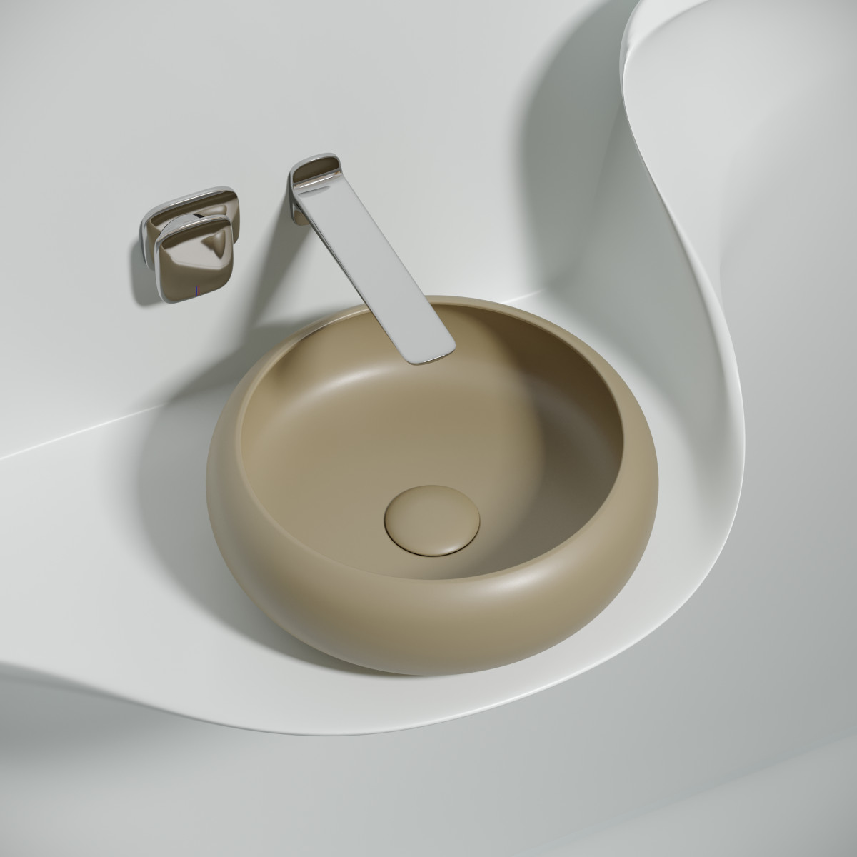 Раковина накладная Ceramica Nova Element CN6050MC 360*360 мм (капучино матовый)