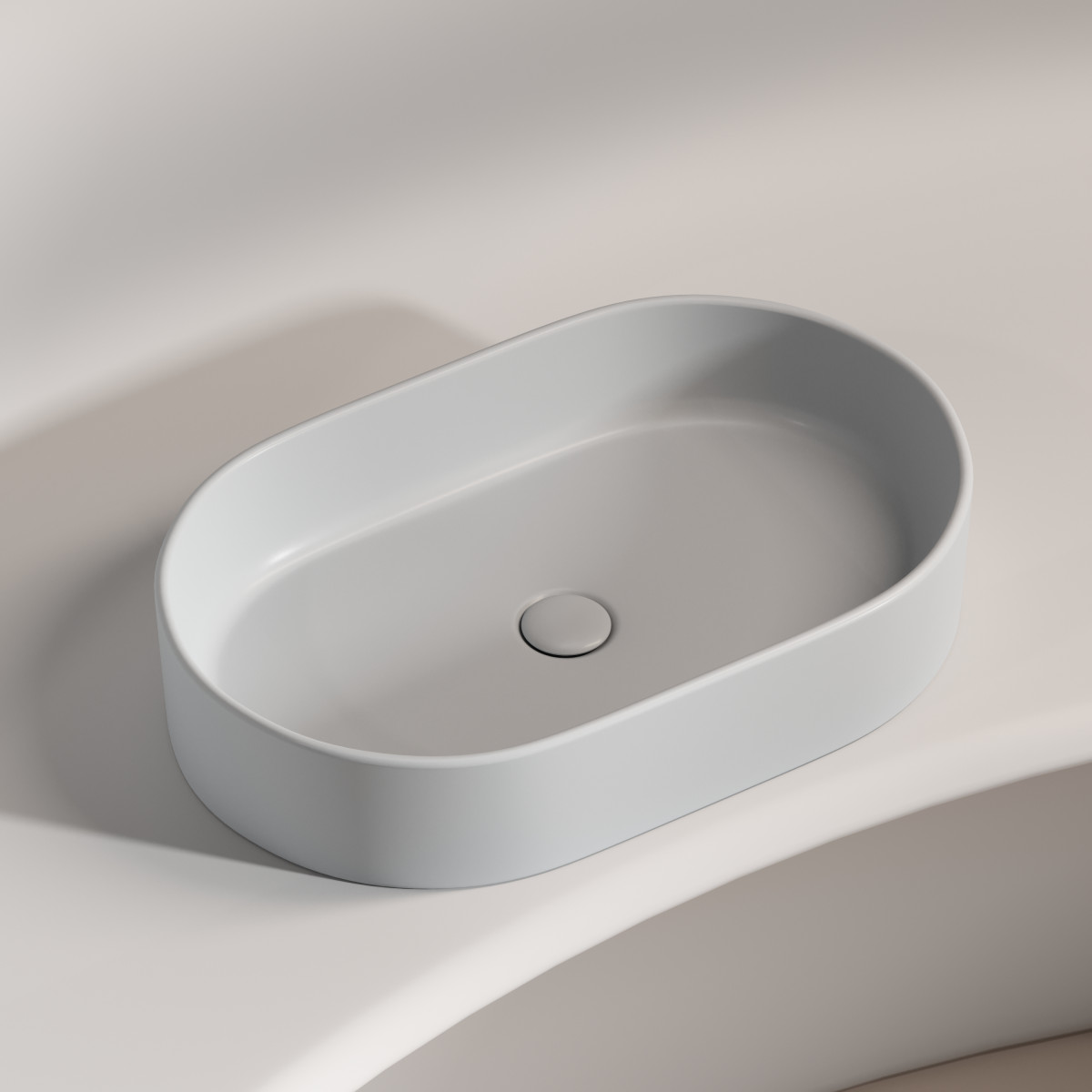 Раковина накладная Ceramica Nova Element CN6048MSG 608*385 мм (серый матовый)
