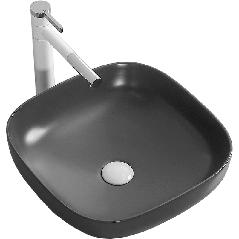Раковина накладная Cerutti SPA CR2677 420*420 мм (чёрный матовый)