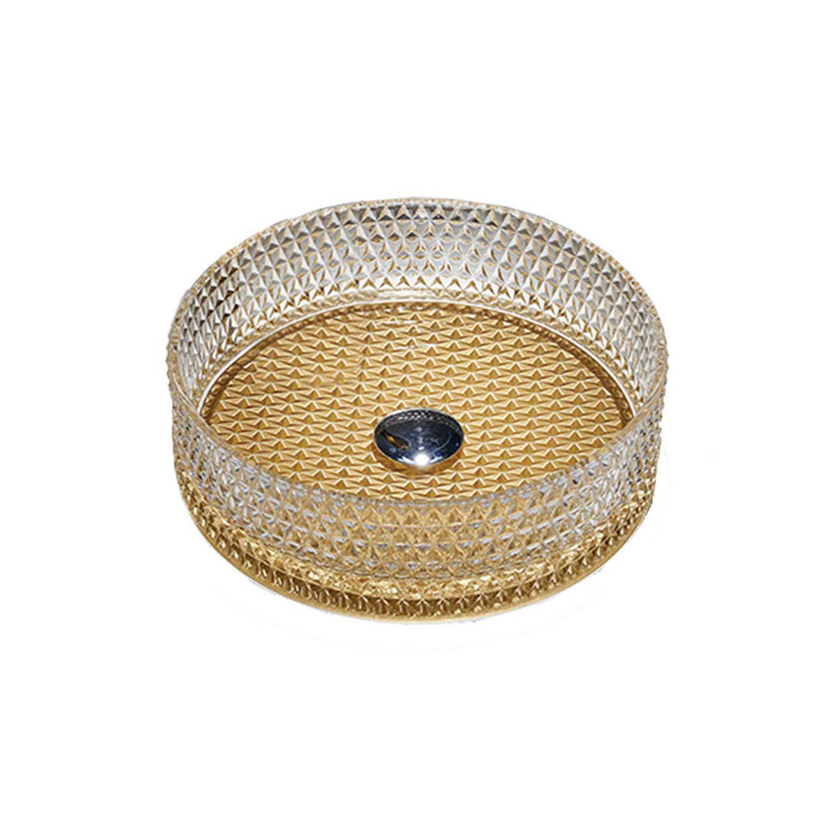 Раковина накладная Vincea VBS-5GL04 400*400 мм (прозрачный/золото)