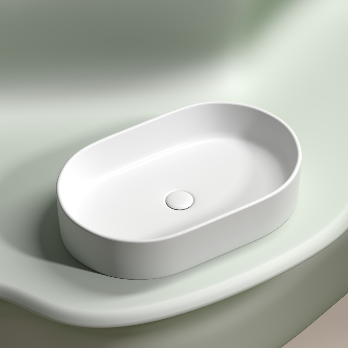 Раковина накладная Ceramica Nova Element CN6048MW 608*385 мм (белый матовый)