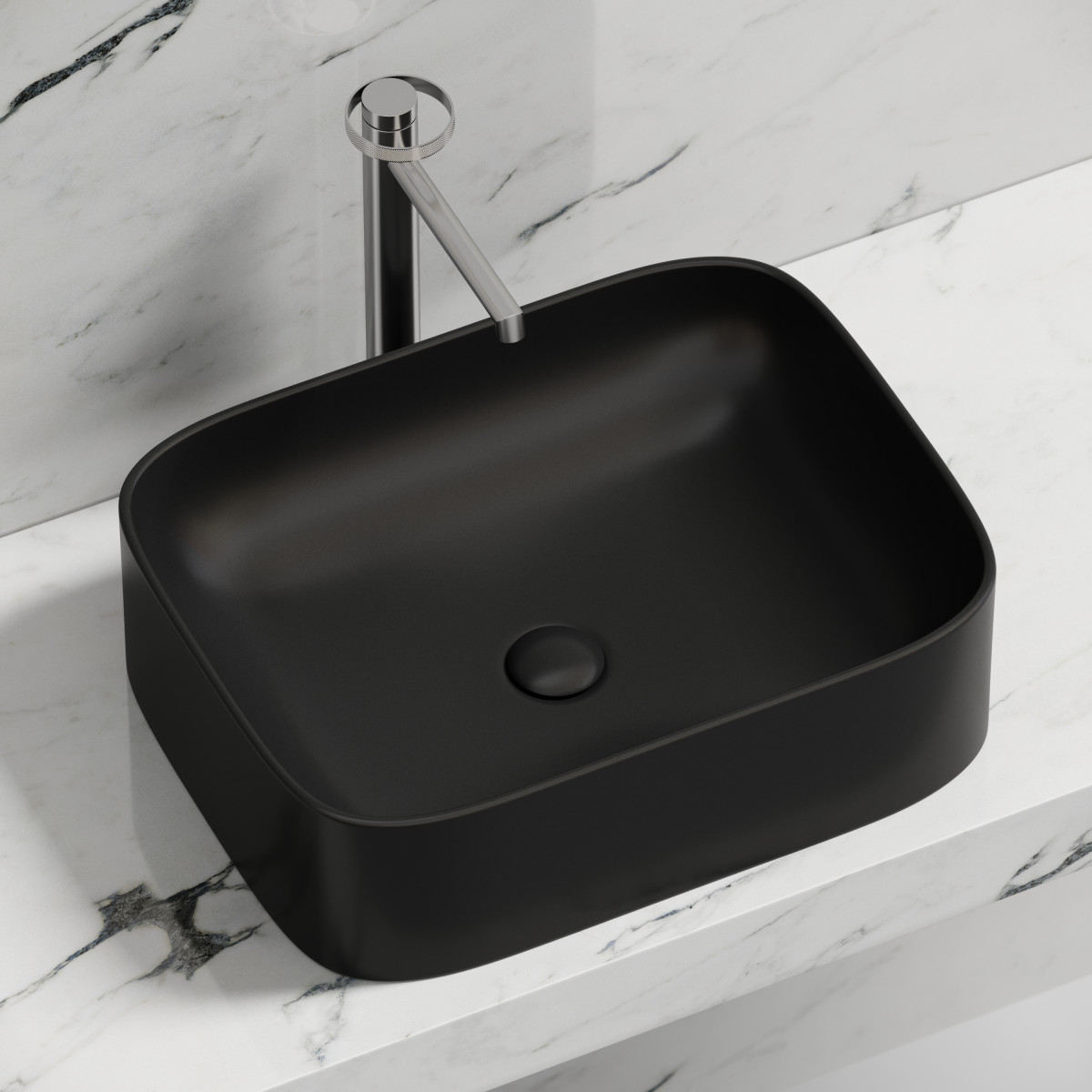 Раковина накладная Ceramica Nova Element CN6052MB 505*380 мм (чёрный матовый)