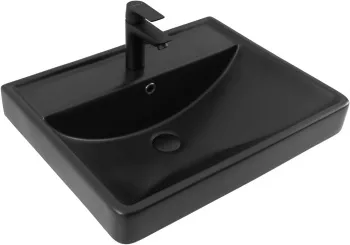 Раковина накладная Aquanet Ирис 329247 600*470 мм (черный матовый)