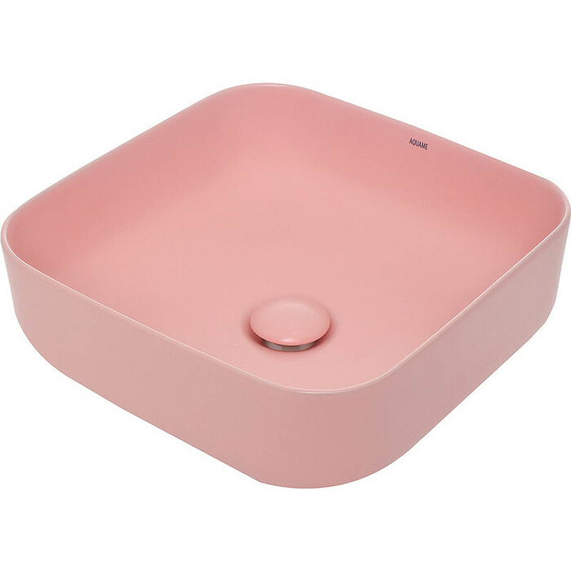 Раковина накладная AQUAme AQM5011MP 390*390 мм (розовый матовый)