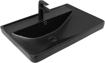 Раковина накладная Aquanet Ирис 329248 710*475 мм (черный матовый)
