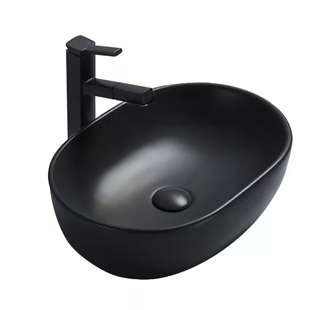 Раковина накладная Gid 53370 Bm9026b 480*350 мм (чёрный матовый)