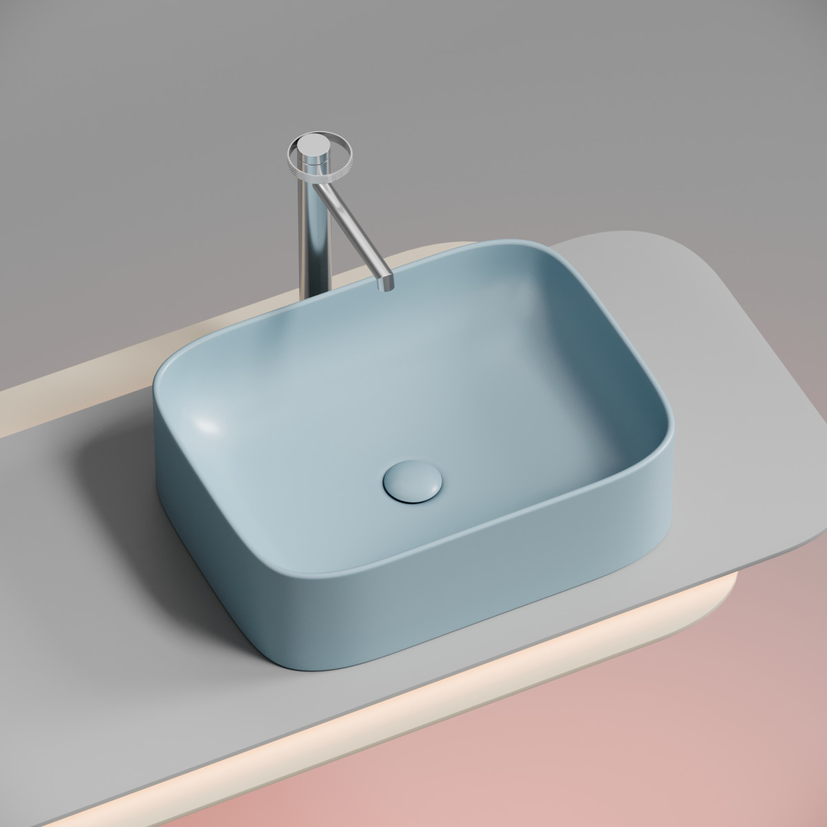 Раковина накладная Ceramica Nova Element CN6052ML 505*380 мм (голубой матовый)