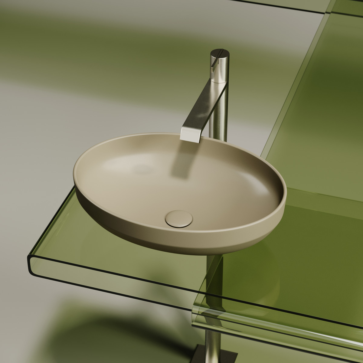 Раковина накладная Ceramica Nova Element CN6056MC 502*363 мм (капучино матовый)