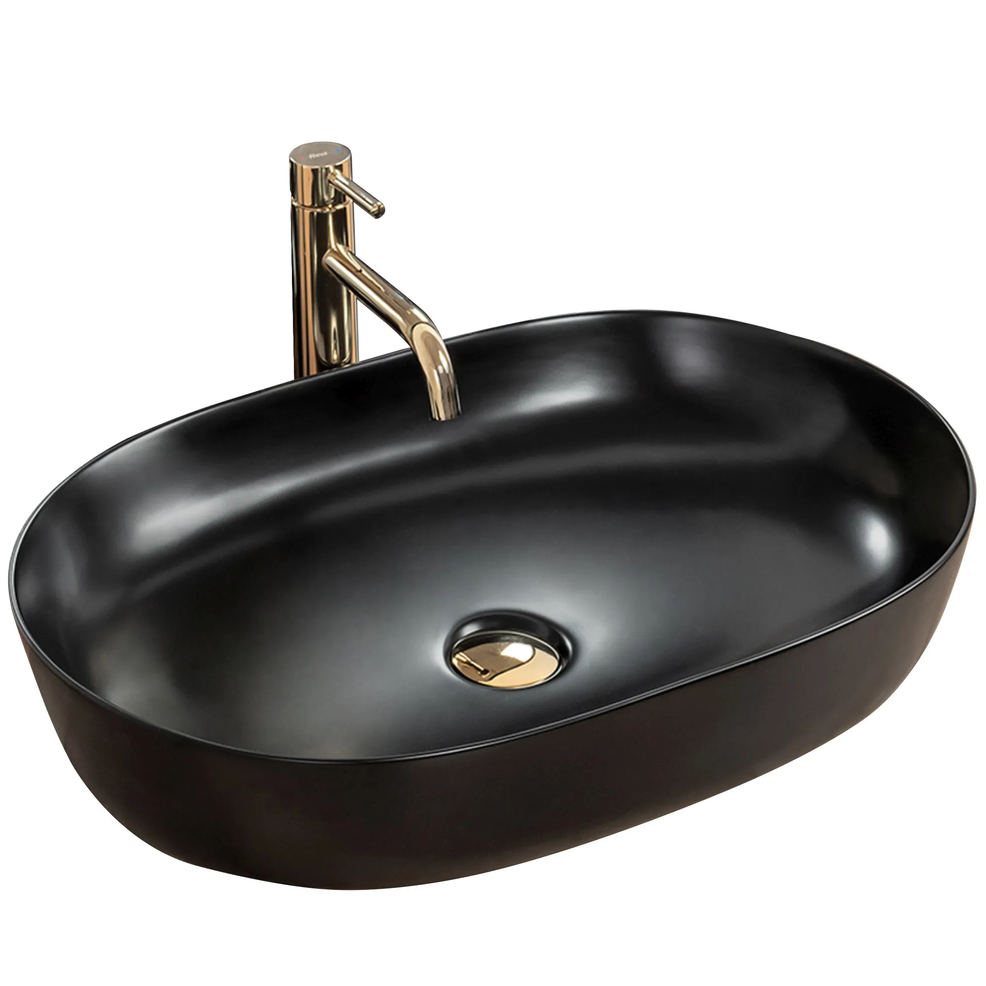 Раковина накладная Rea Cleo REA-U0035 605*410 мм (чёрный матовый)