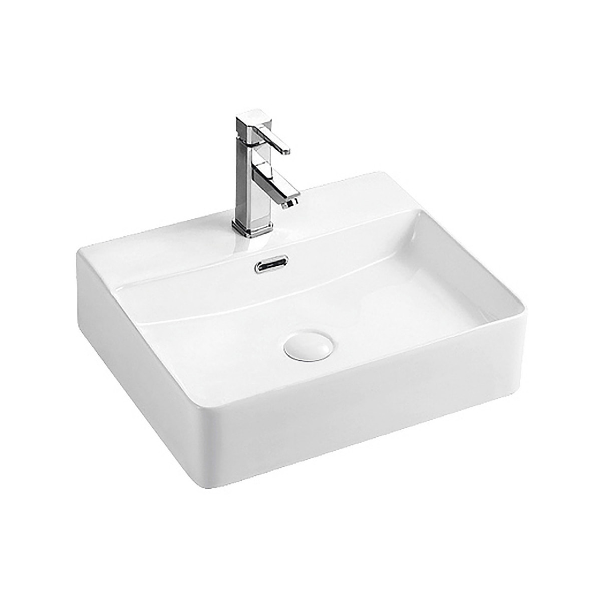 Раковина накладная Azario AZ-2173-S-MW 500*420 мм (белый матовый)