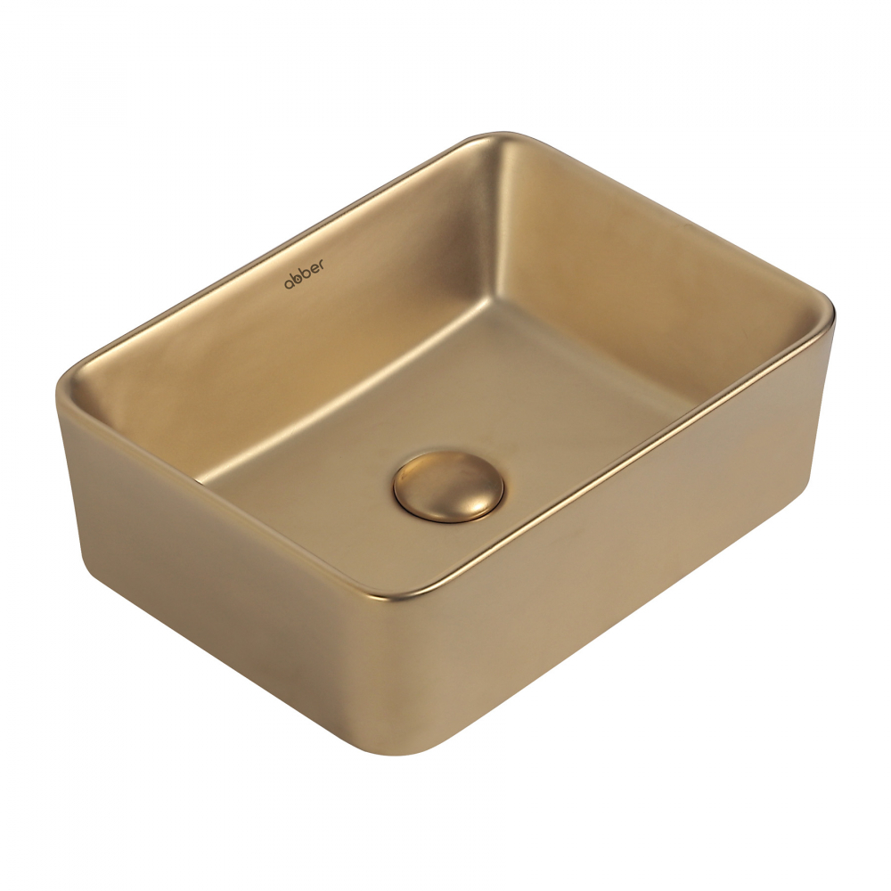Раковина накладная Abber Rechteck AC2213MMG 405*300 мм (золото матовое)