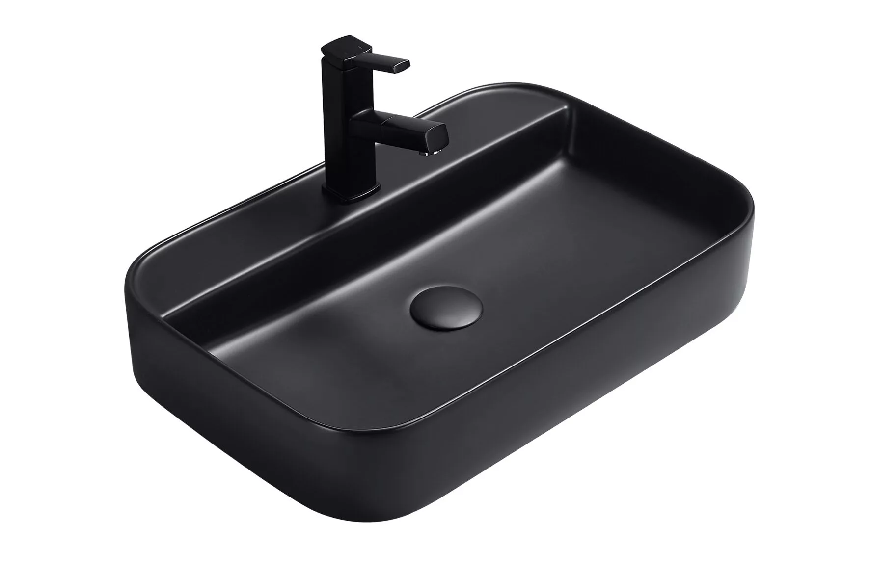 Раковина накладная Gid 53376 Bm9660 600*400 мм (чёрный матовый)