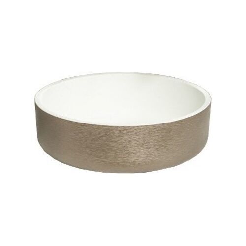 Раковина накладная ArmadiArt Corian 819-SL 415*415 мм (серебро/белый)