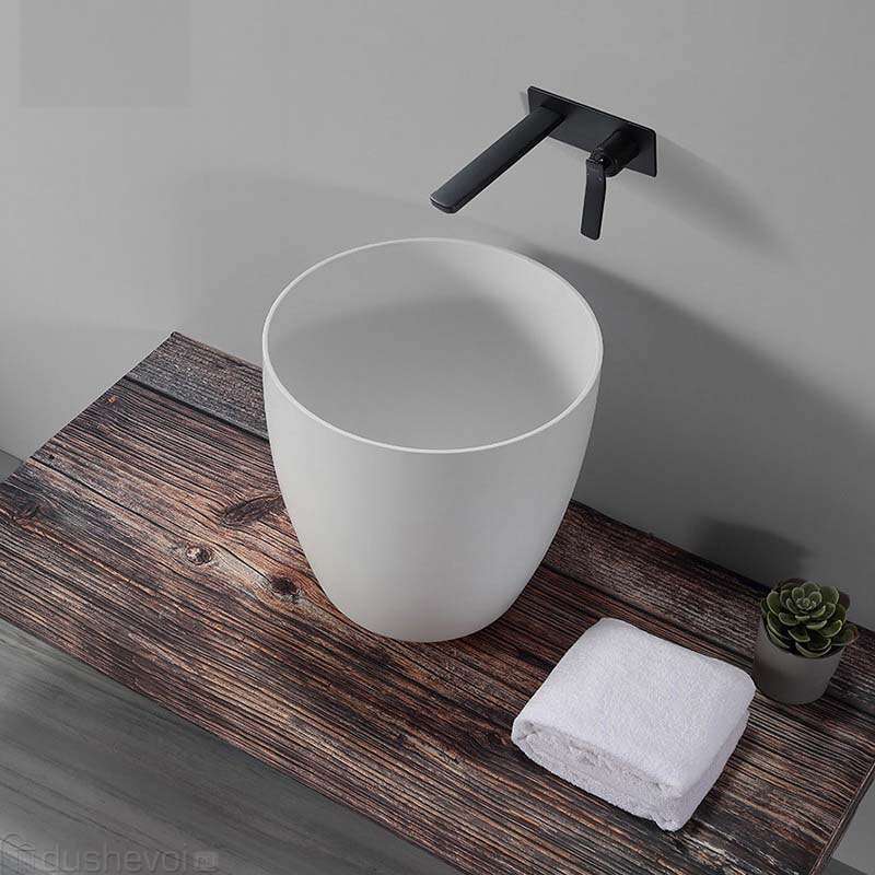 Раковина накладная ArmadiArt Corian 884-39 390*390 мм (белый)