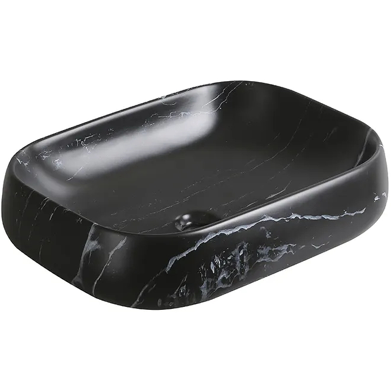 Раковина накладная Cerutti SPA CR0086 MMB2 565*400 мм (чёрный мрамор матовый)