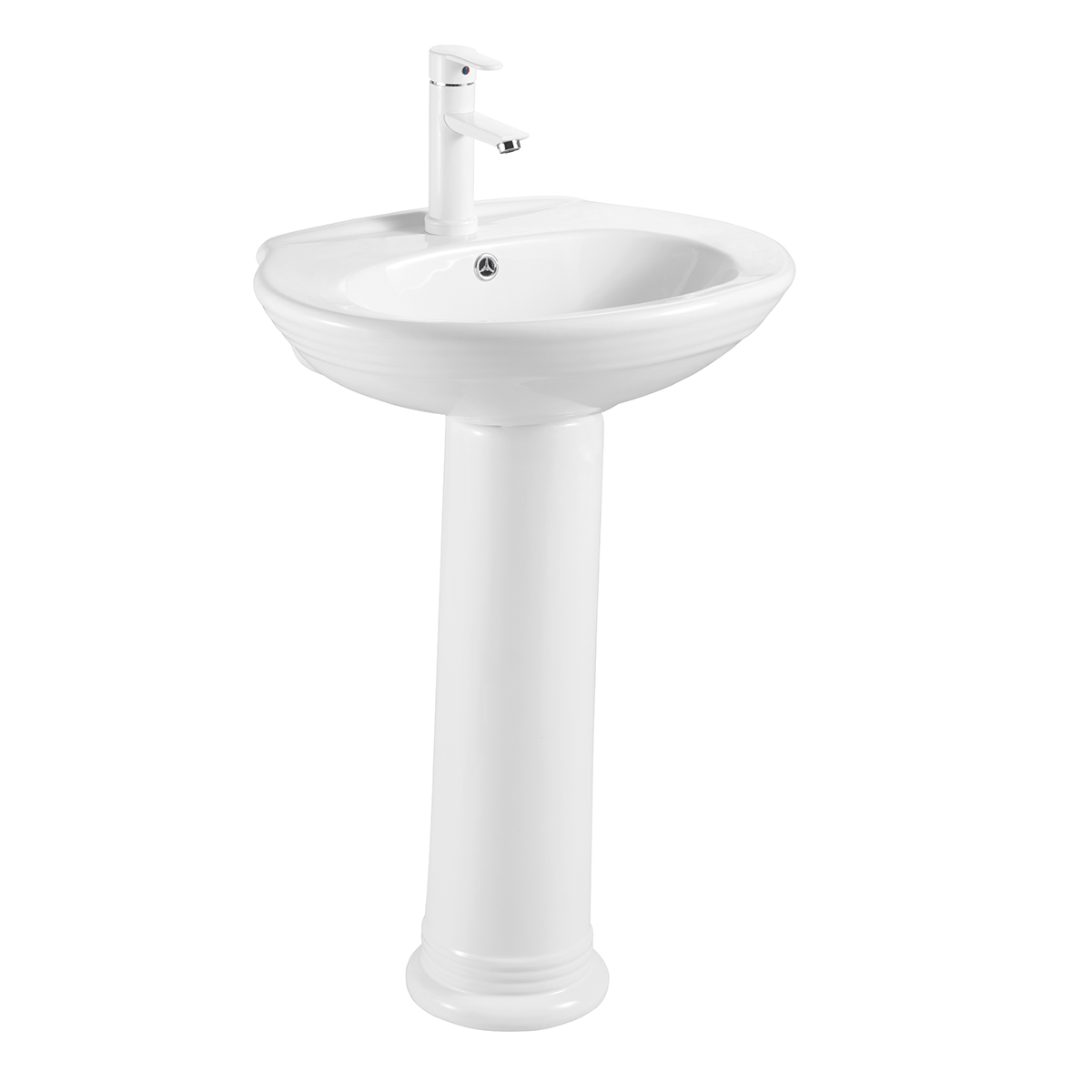 Раковина с пьедесталом Azario Benty AZ-337P 570*440 мм (белый)