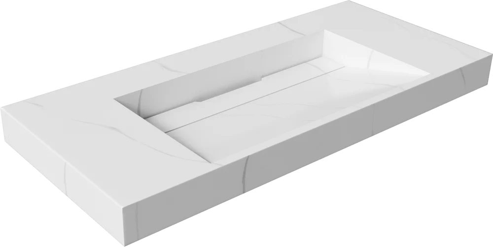 Раковина ArmadiArt Flat Calacatta 859-100-CLCT 1010*452 мм (белый мрамор)