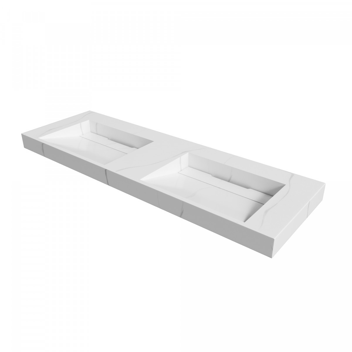 Раковина ArmadiArt Flat Calacatta 859-140-CLCT 1410*452 мм (белый мрамор)