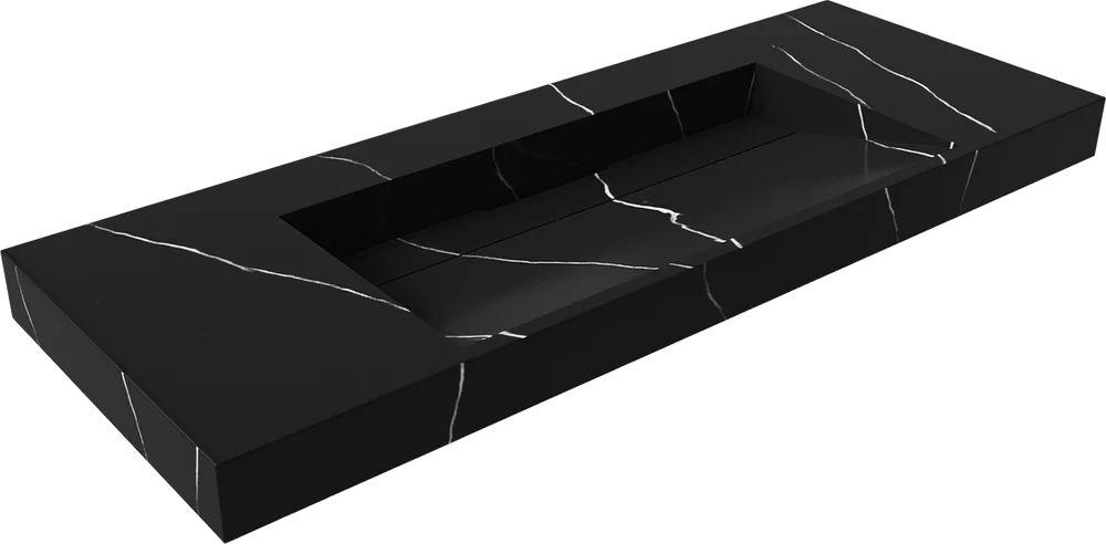 Раковина ArmadiArt Flat Nero Marquina 859-120-NM 1210*452 мм (чёрный мрамор)