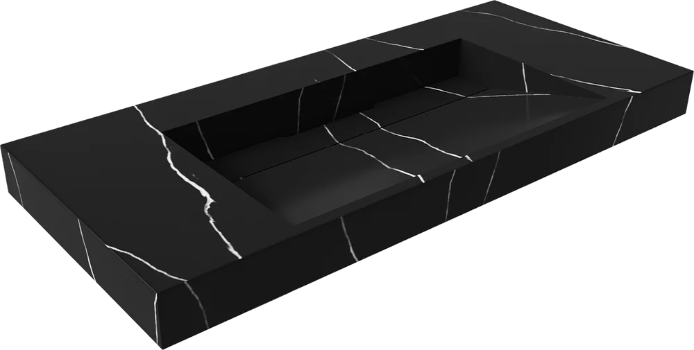 Раковина ArmadiArt Flat Nero Marquina 859-100-NM 1010*452 мм (чёрный мрамор)