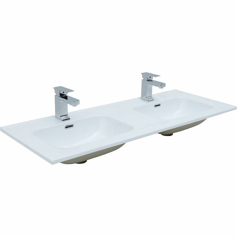 Раковина двойная Aquanet Flat 254367 1200*465 мм (белый)