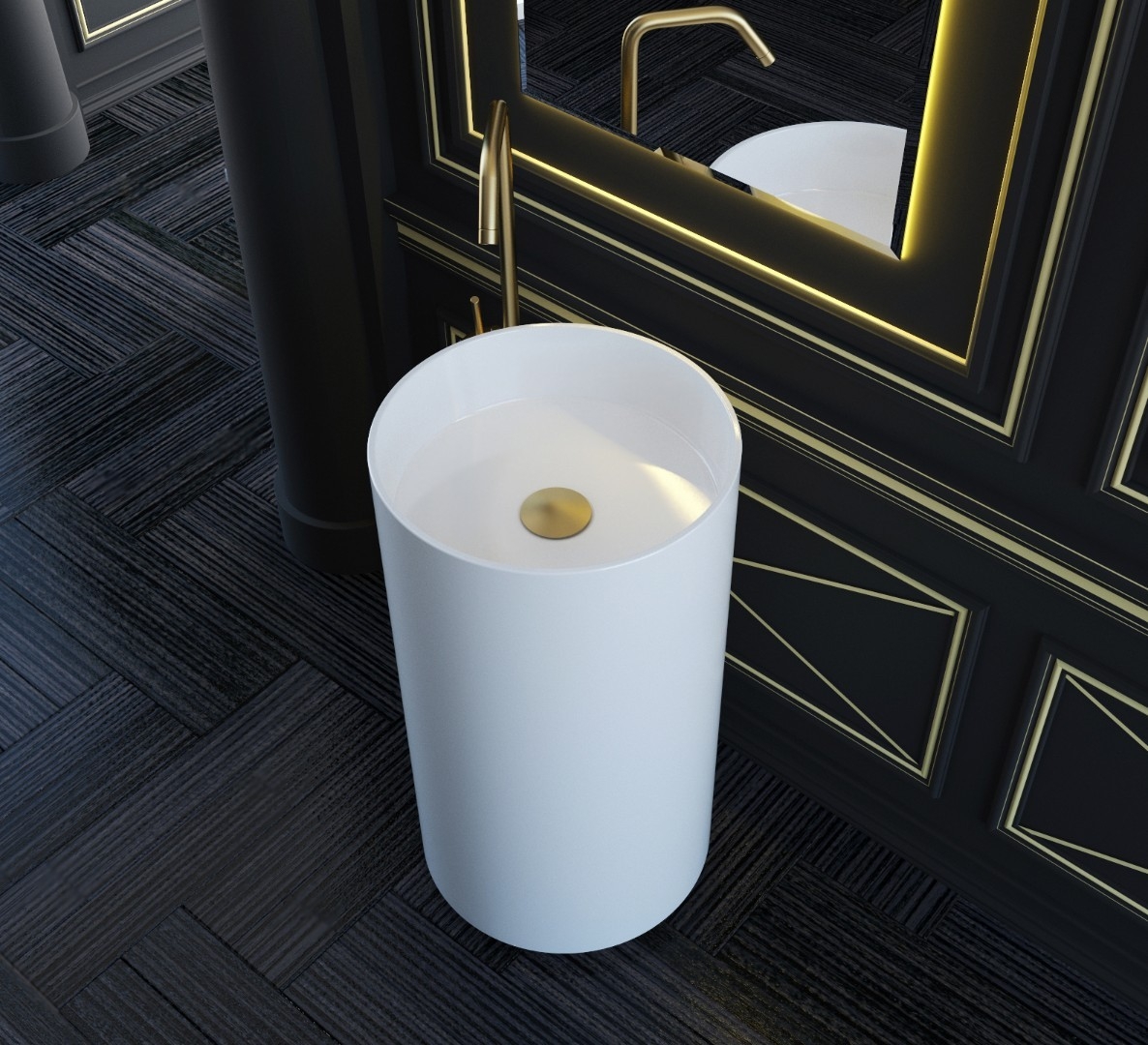 Раковина напольная Salini Armonia 201 S-Sense 450*450 мм (белый)