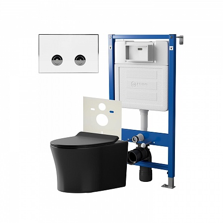 Комплект унитаза с инсталляцией Point Bera PN48191WC (цвет клавиши белый/хром)