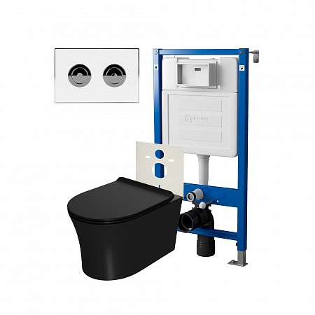 Комплект унитаза с инсталляцией Point Bera PN48213WC (цвет клавиши белый/хром)
