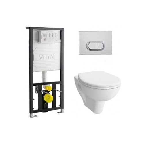 Подвесной унитаз Vitra S20 9004B003-7202 безободковый (хром матовый)
