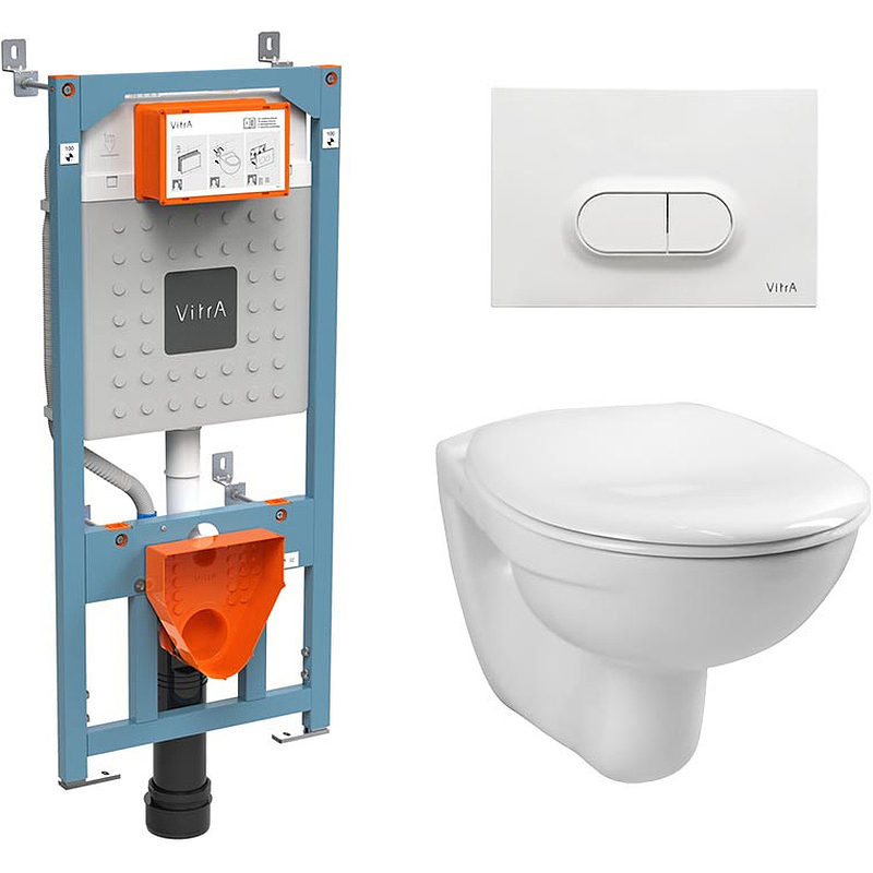 Комплект унитаза с инсталляцией VitrA Normus 9773B003-7201 (цвет кнопки белый)