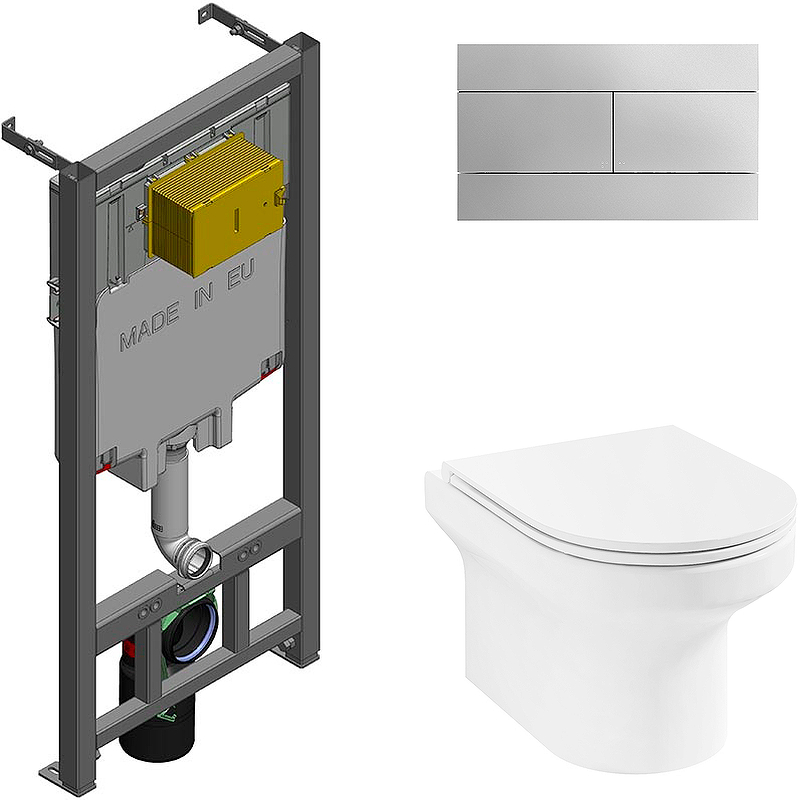 Комплект унитаза с инсталляцией Jacob Delafon Elite E21742RU-00 (цвет клавиши хром)