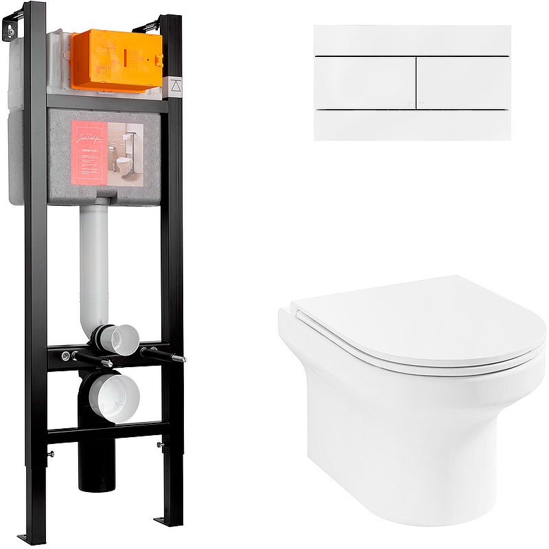 Комплект унитаза с инсталляцией Jacob Delafon Elite E21755RU-00 (цвет клавиши белый)