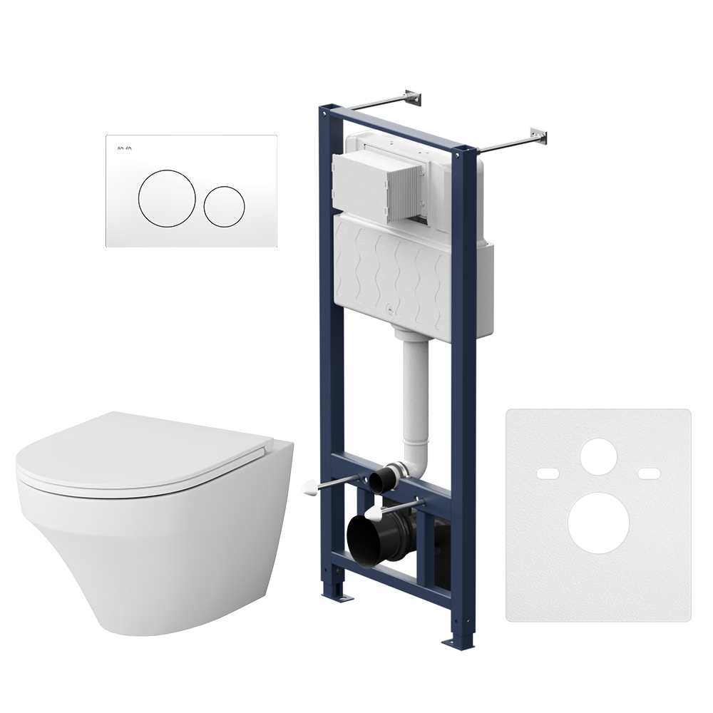 Комплект унитаза с инсталляцией AM.PM Inspire FlashClean IS49001.501700 (клавиша белый)
