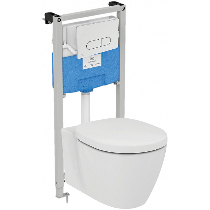 Комплект унитаза с инсталляцией Ideal Standard Connect P211601 (цвет клавиши хром)
