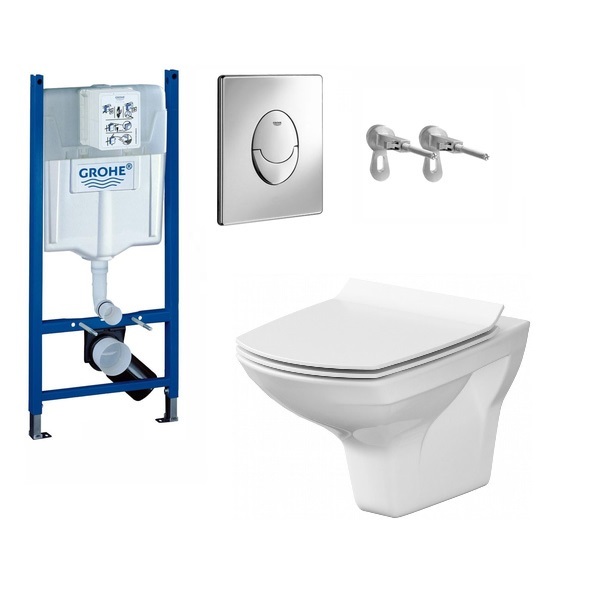 Комплект инсталляции Grohe Rapid SL c унитазом Carina Clean On 39777000 (5 в 1)