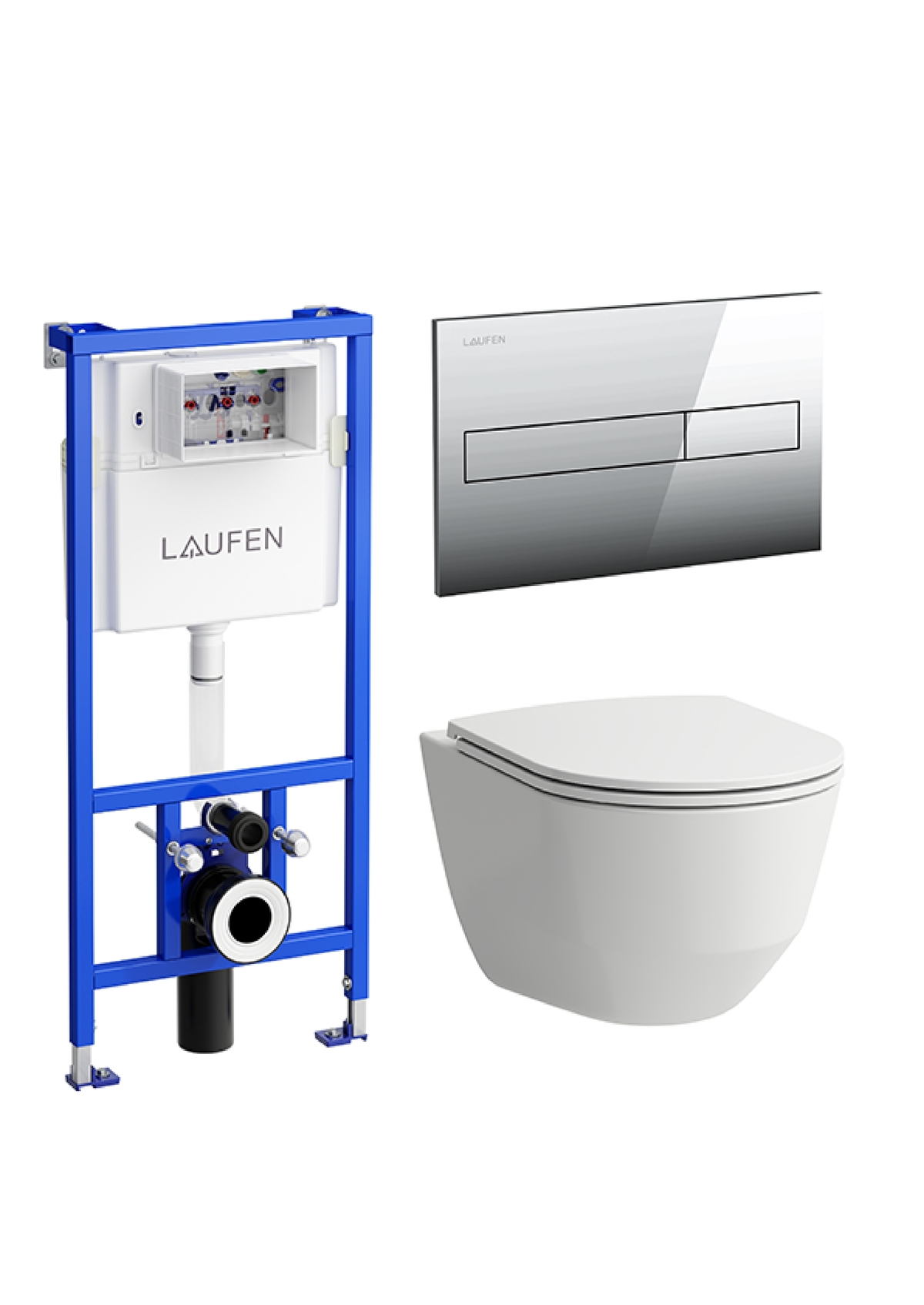 ПЭК Laufen Pro 8.6996.6.000.000.R подвесной унитаз + инсталляция + кнопка + сиденье