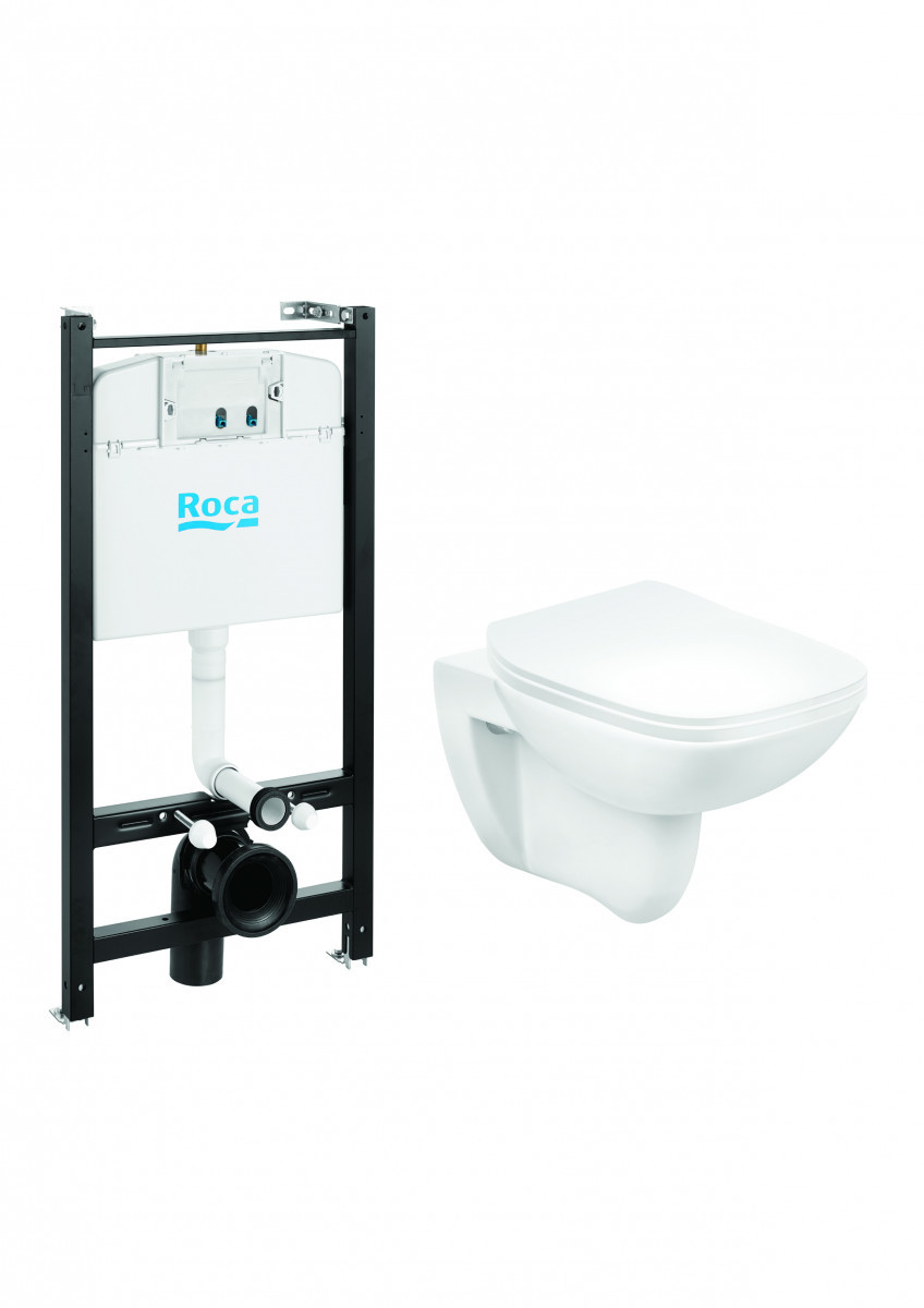 ПЭК Roca Debba Pack 893104970 подвесной унитаз Rimless + инсталляция + Slim сиденье дюропласт