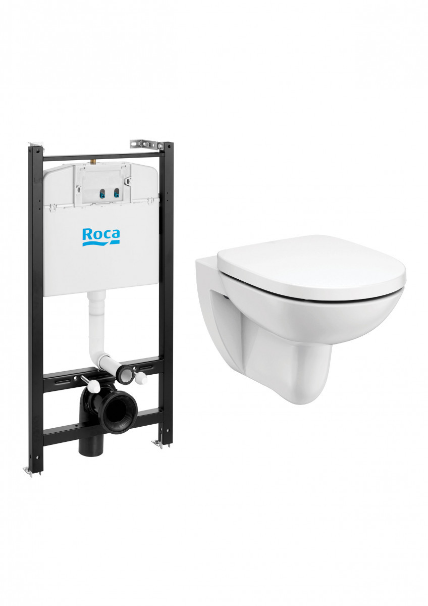 ПЭК Roca Debba Round Pack 893104980 подвесной унитаз Rimless + инсталляция + сиденье Supralit