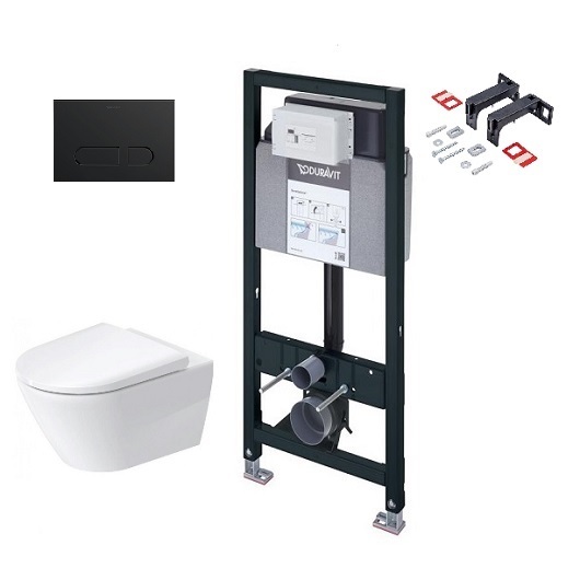 Комплект унитаз с инсталляцией Duravit SET D-Neo 45770900A1/WD1020000000/WD6016000000/WD5001031000 (клавиша черный матовый)