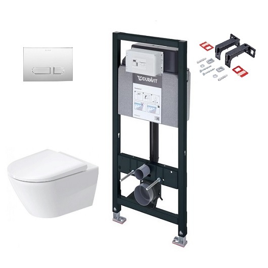 Комплект унитаз с инсталляцией Duravit SET D-Neo 45770900A1/WD1020000000/WD6016000000/WD5001021000 (кнопка хром)