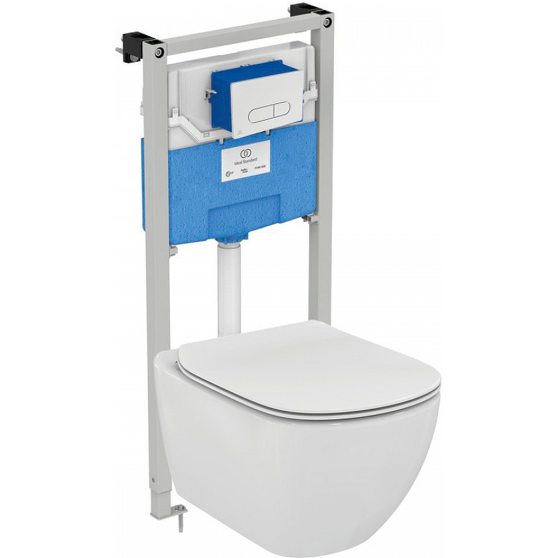 Комплект унитаза с инсталляцией Ideal Standard Tesi P386801 (цвет клавиши хром)