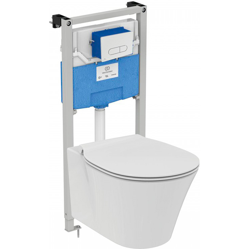 Комплект унитаза с инсталляцией Ideal Standard Connect Air P212101 (цвет клавиши хром)