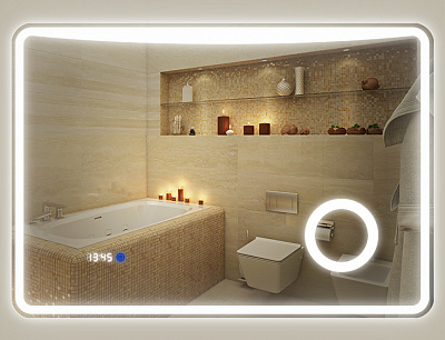 Зеркало Monterey Caiman RIO 800*700 мм (LED, подогрев,часы)