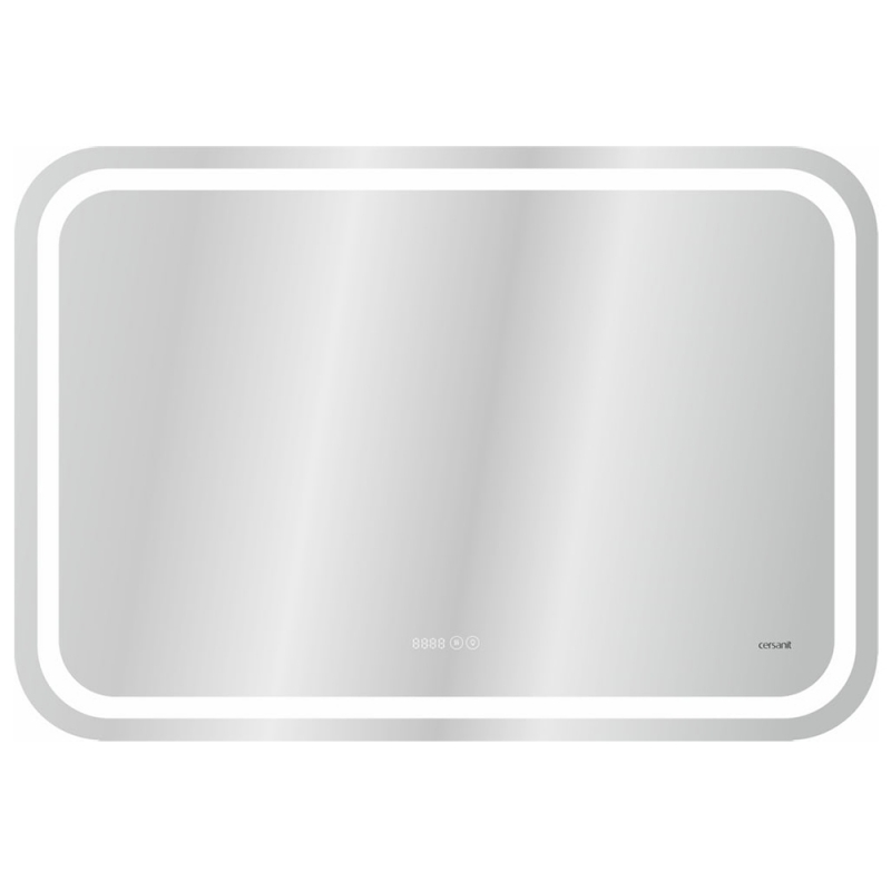 Зеркало Cersanit 050 Design Pro KN-LU-LED050*80-p-Os 80*55 см (LED, часы, подогрев)
