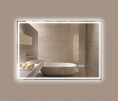 Зеркало Monterey Агата 800*700 мм (LED, подогрев, часы, температура)